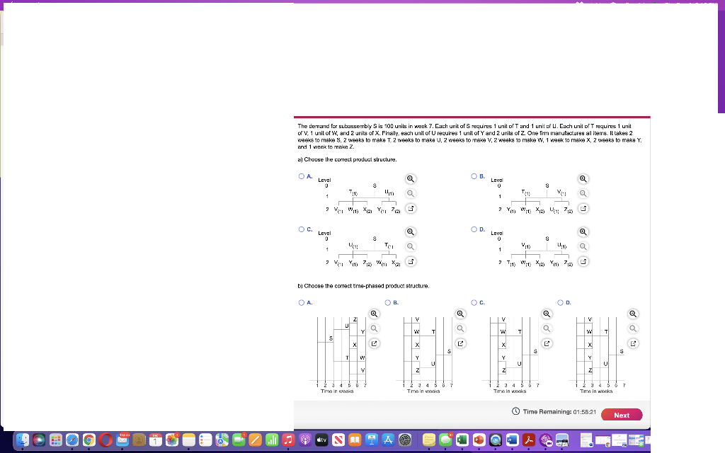 The demand fer subassembly S is 100 unils in weak