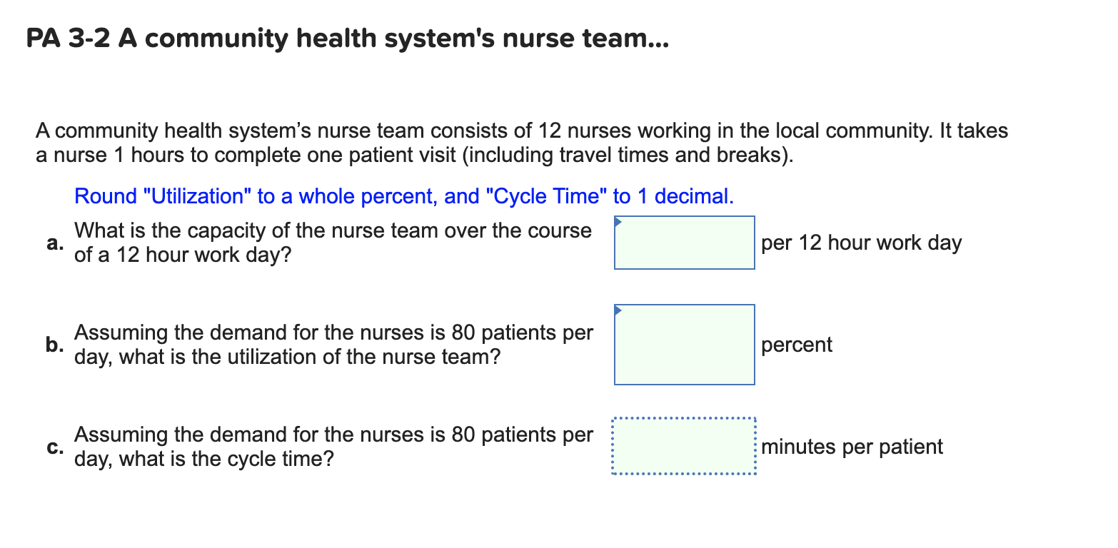 PA 3-2 A community health system's nurse team...