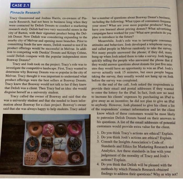 CASE 2.1 Pinnacle Research Tracy Greenwood and