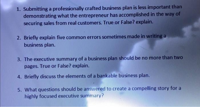 1. Submitting a professionally crafted business