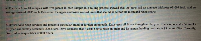 a. The data from 10 samples with five pieces in