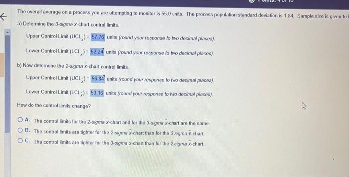 The overall average on a process you are
