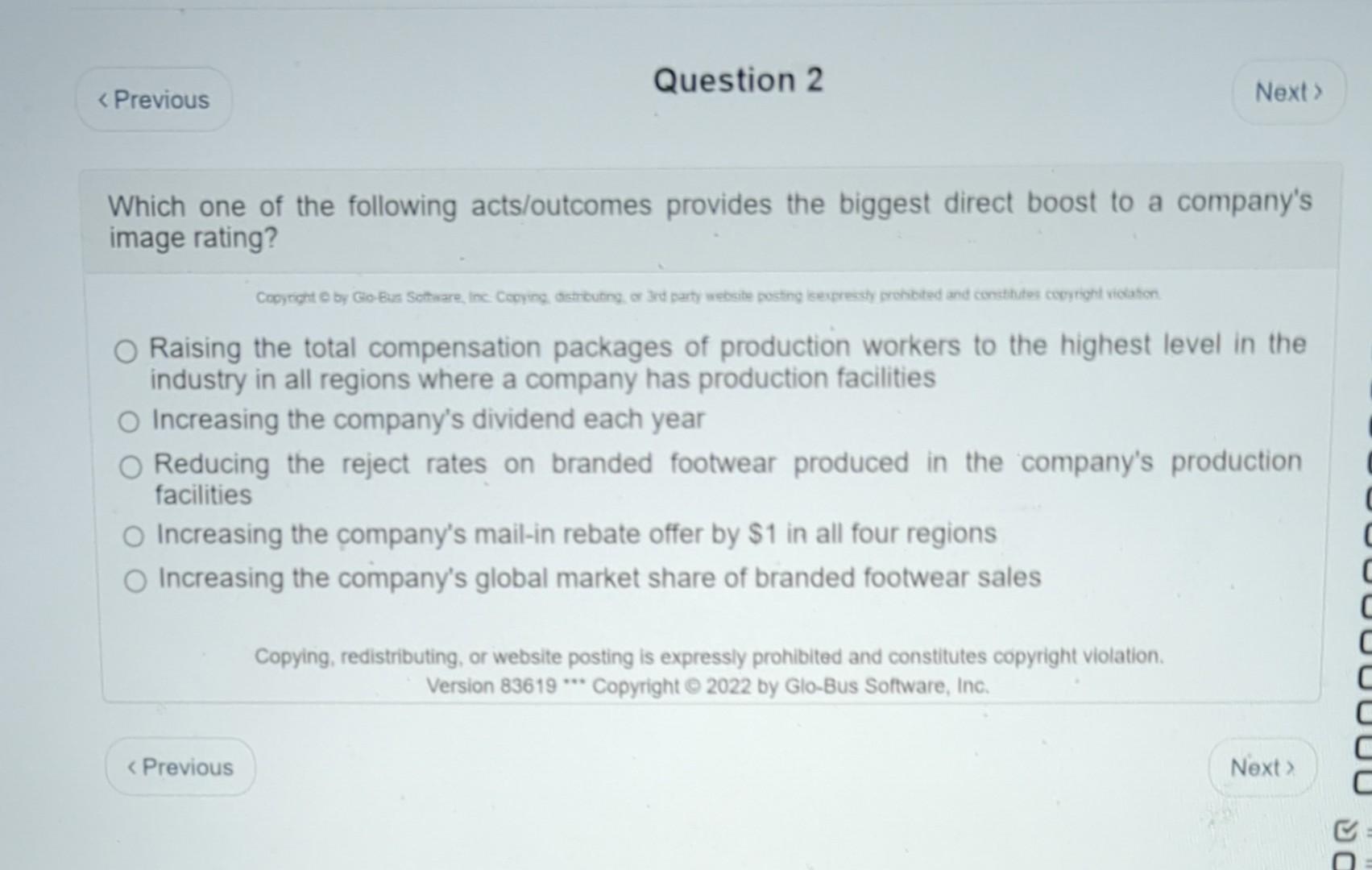 Which one of the following acts/outcomes provides