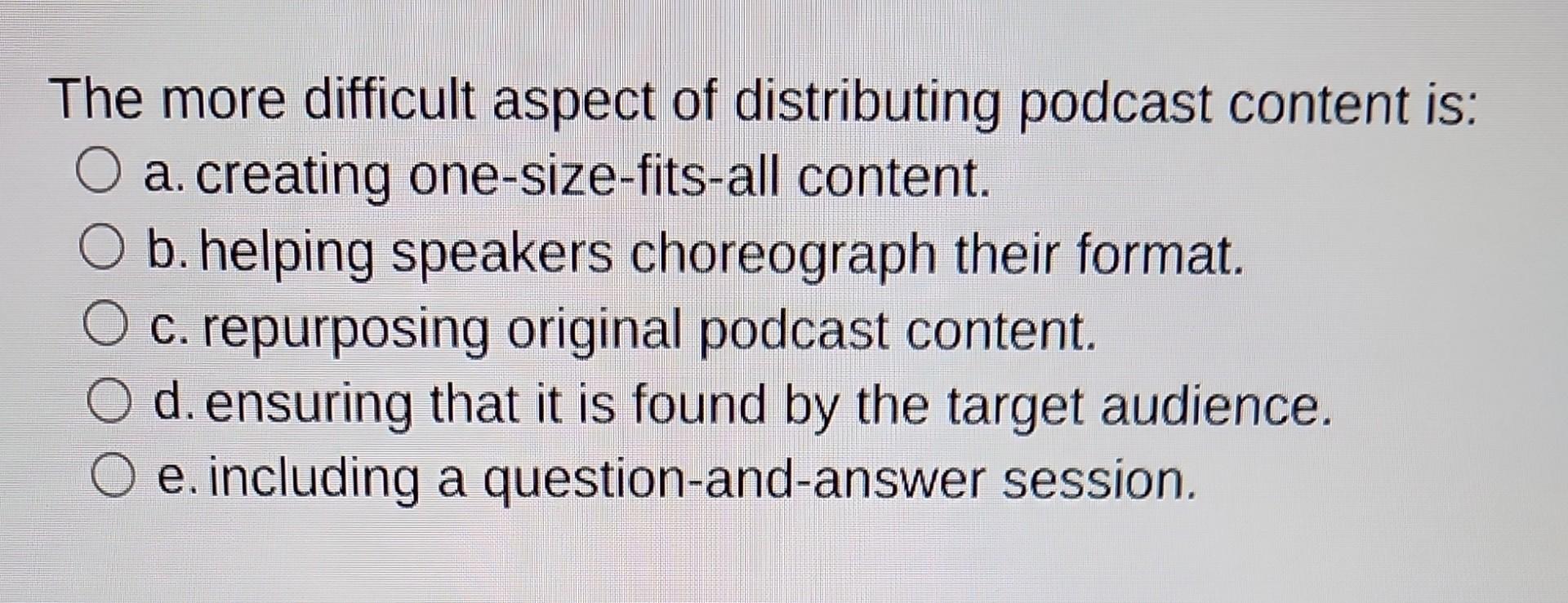 The more difficult aspect of distributing podcast