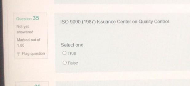 ISO 9000 (1987) Issuance Center on Quality