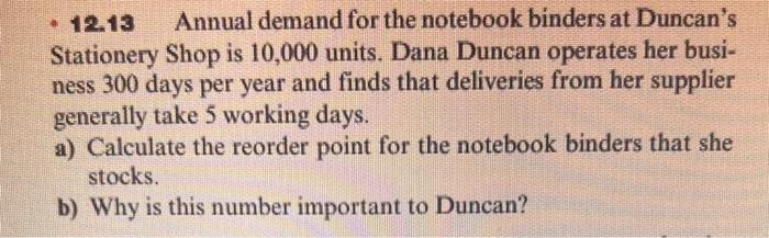 kindly show steps - 12.13 Annual demand for the