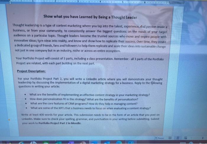 Show what you have learned by Being a Thought