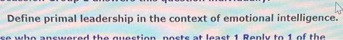 Define primal leadership in the context of