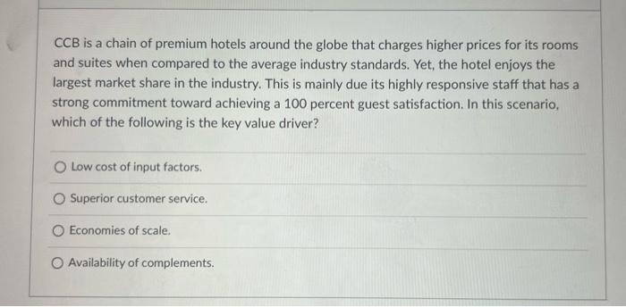 CCB is a chain of premium hotels around the globe