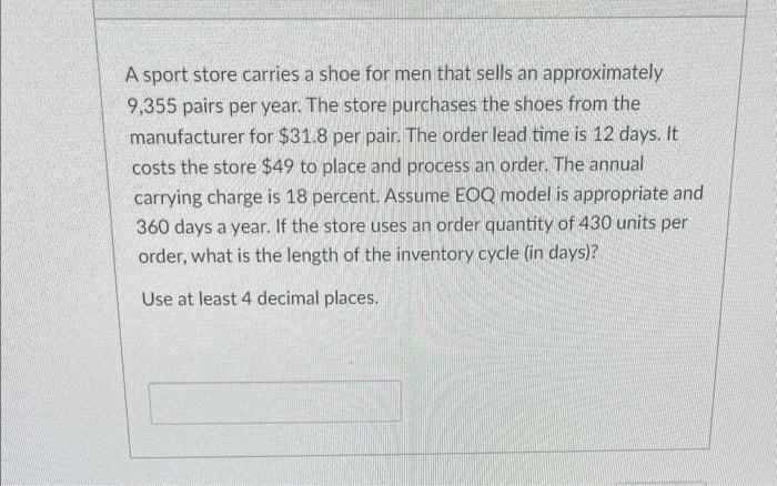 A sport store carries a shoe for men that sells