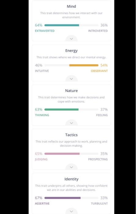 Write a report describing your personality based