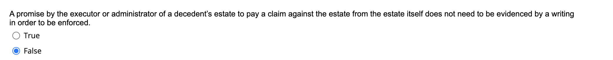 A promise by the executor or administrator of a