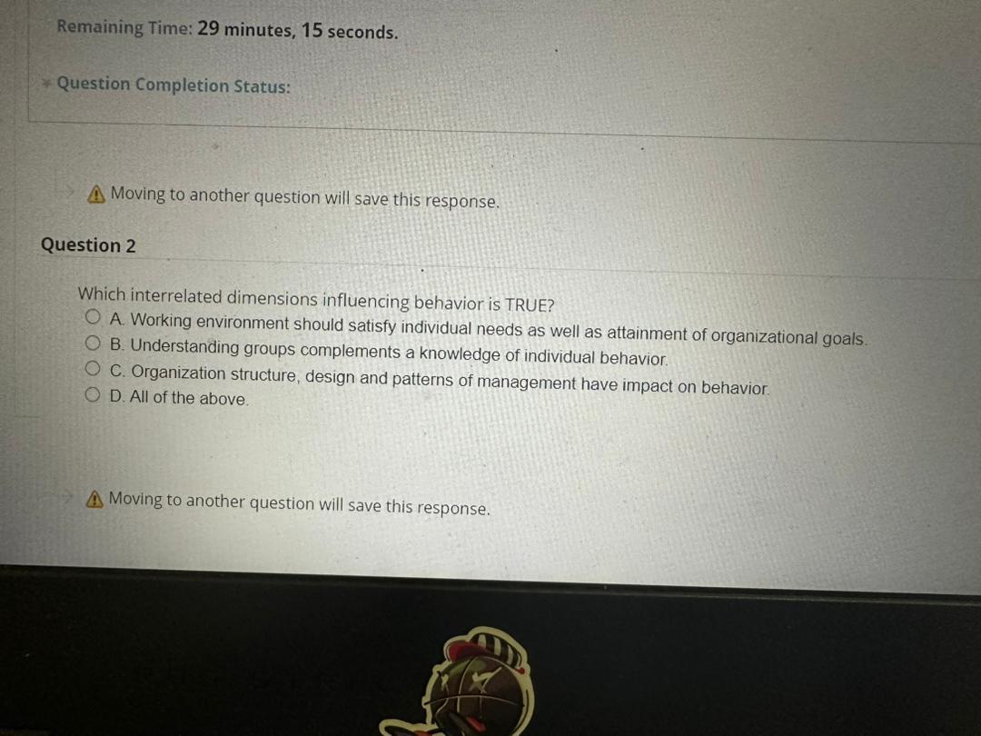 Remaining Time: 29 minutes, 15 seconds. Question