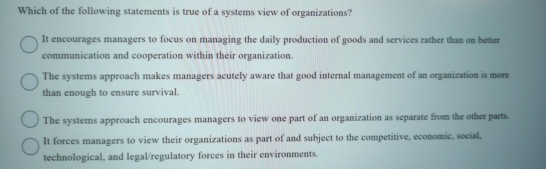 Which of the following statements is true of a