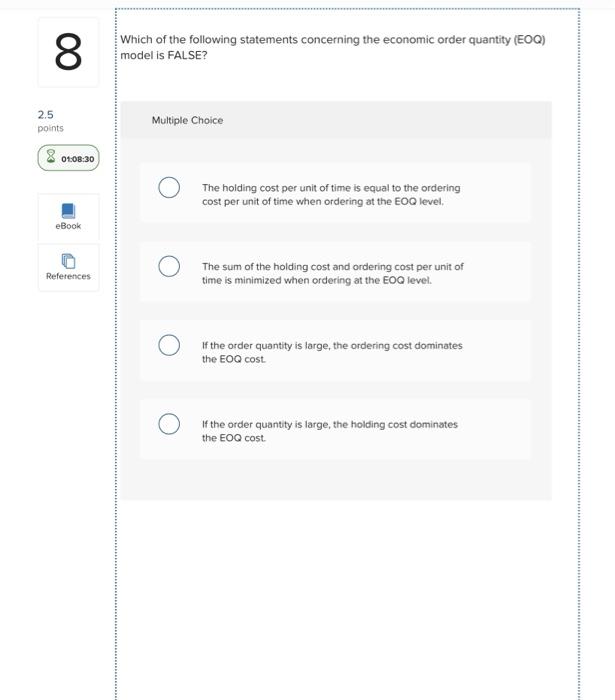 Which of the following statements concerning the