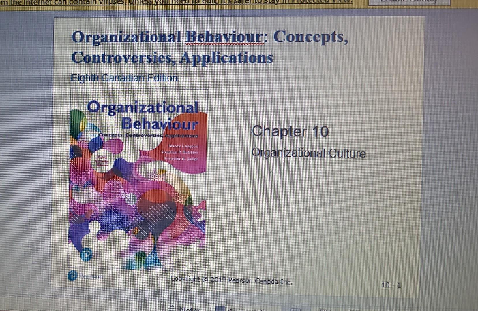 Note: Organizational Behavior subject thank you