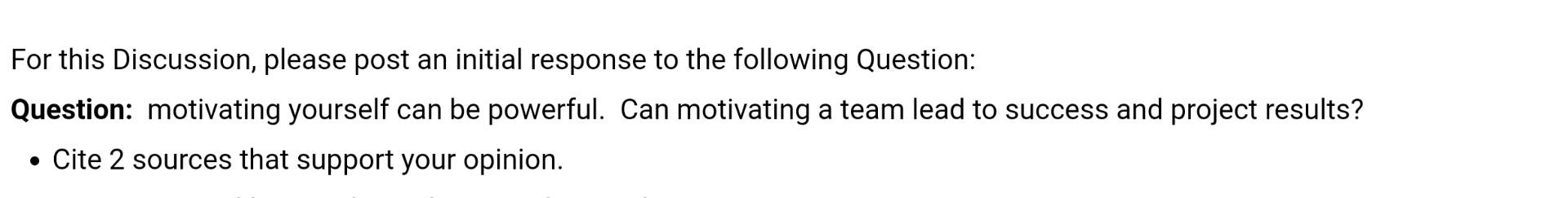 For this Discussion, please post an initial