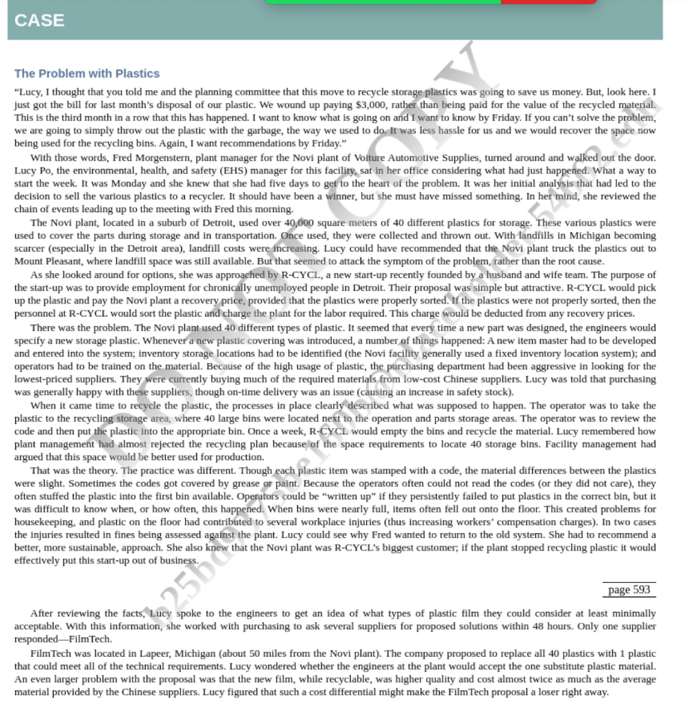 Question: What else can Lucy do to reduce the