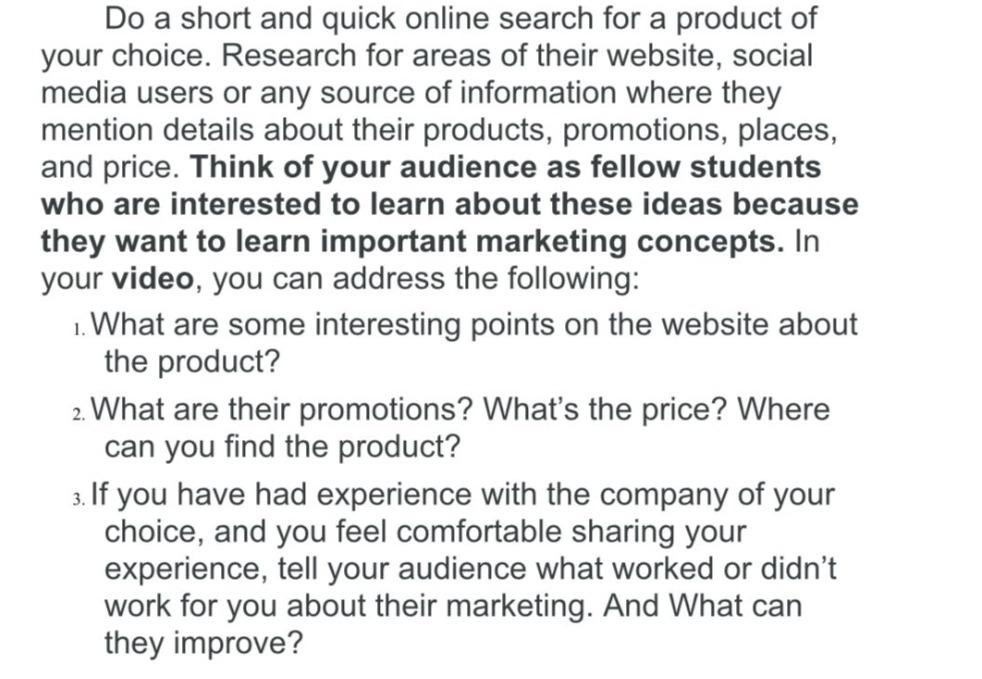 Do a short and quick online search for a product