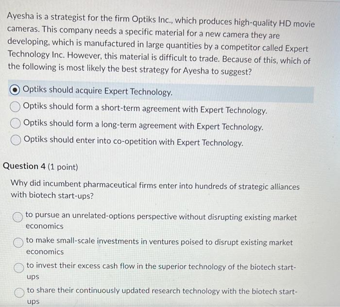 Ayesha is a strategist for the firm Optiks Inc.,