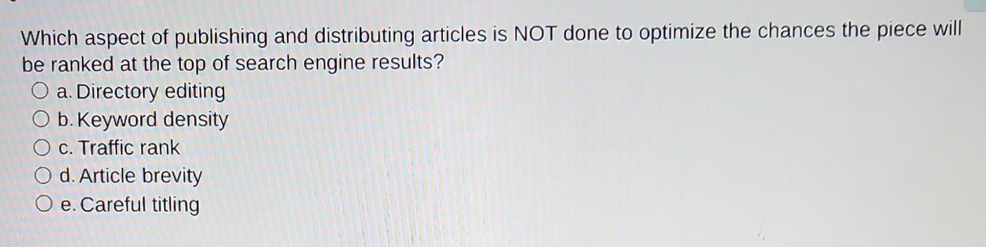 Which aspect of publishing and distributing