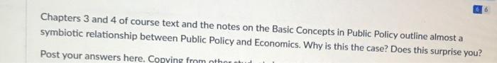 6 Chapters 3 and 4 of course text and the notes