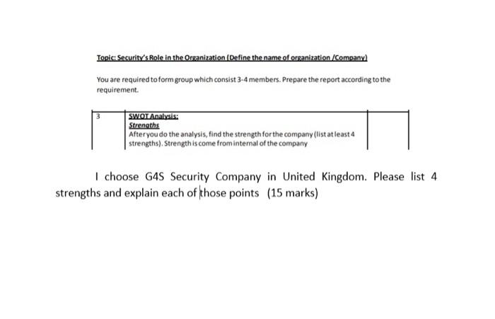 under security management subject Topic: