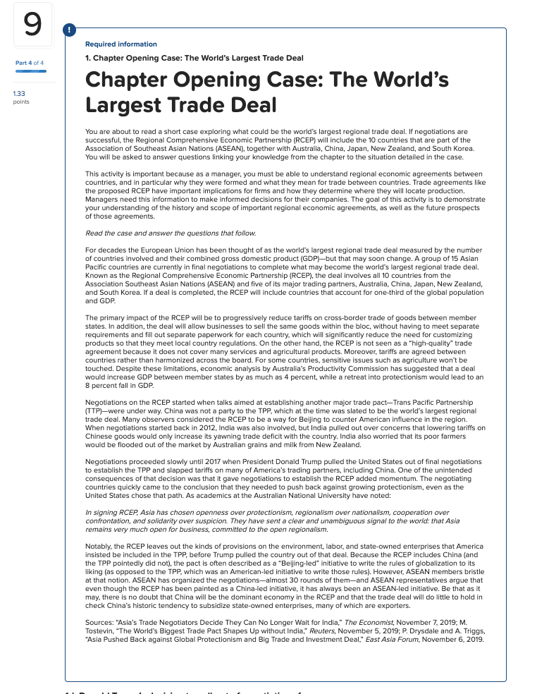 1d. Donald Trump's decision to pull out of