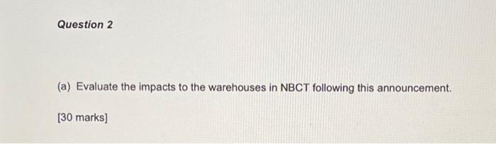 30 marks, 1000 words Question 2 (a) Evaluate the