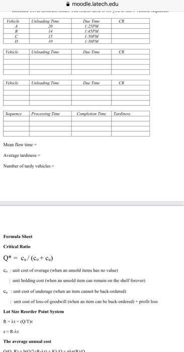 4. (15 points) Four vehicles A, B, C, and D, are