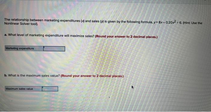 The relationship between marketing expenditures