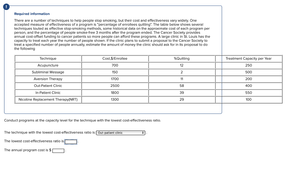 Required information There are a number of