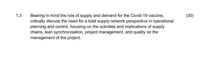 The following scenario has been adapted from an