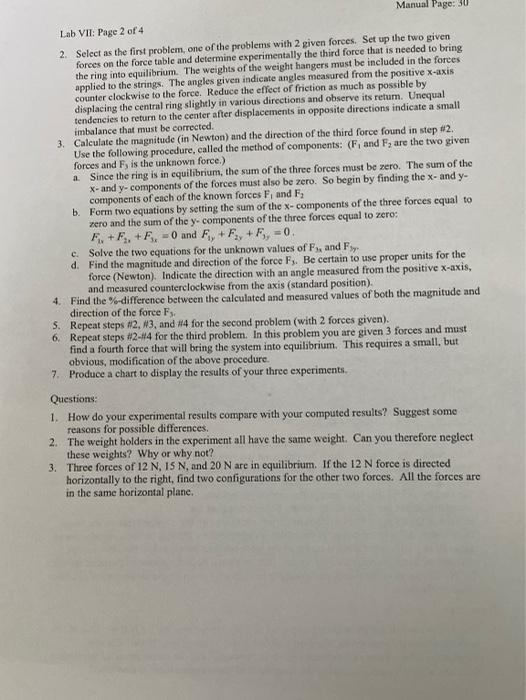 help me with this lab Manual Page: 30 Lab VII: