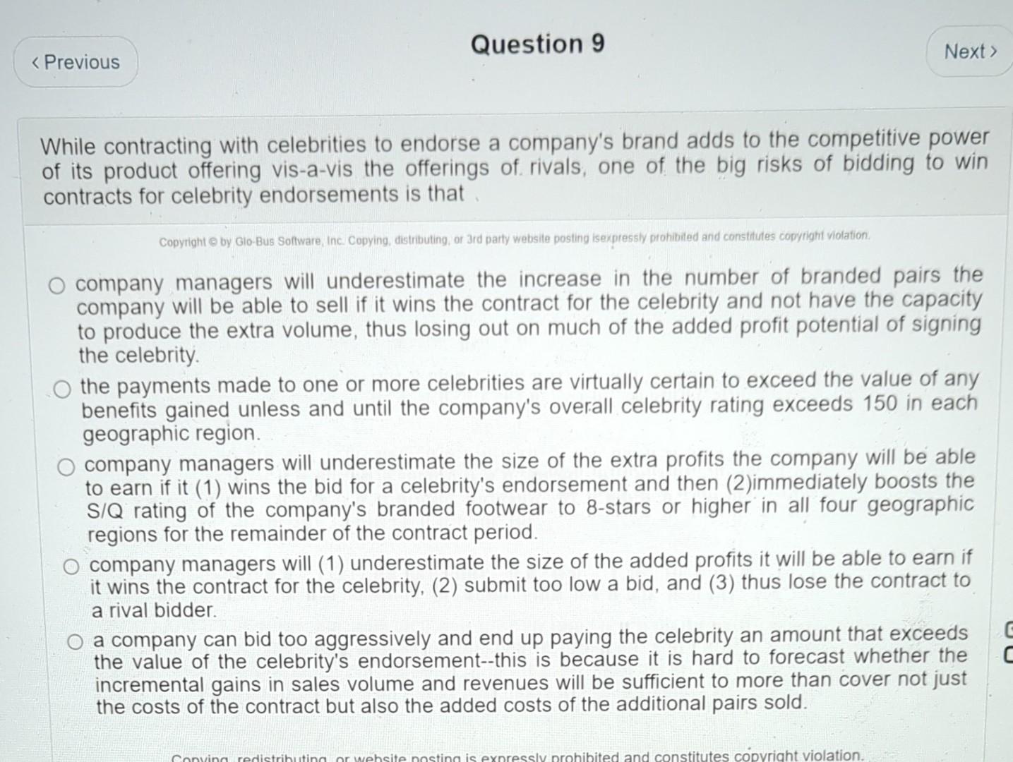 While contracting with celebrities to endorse a