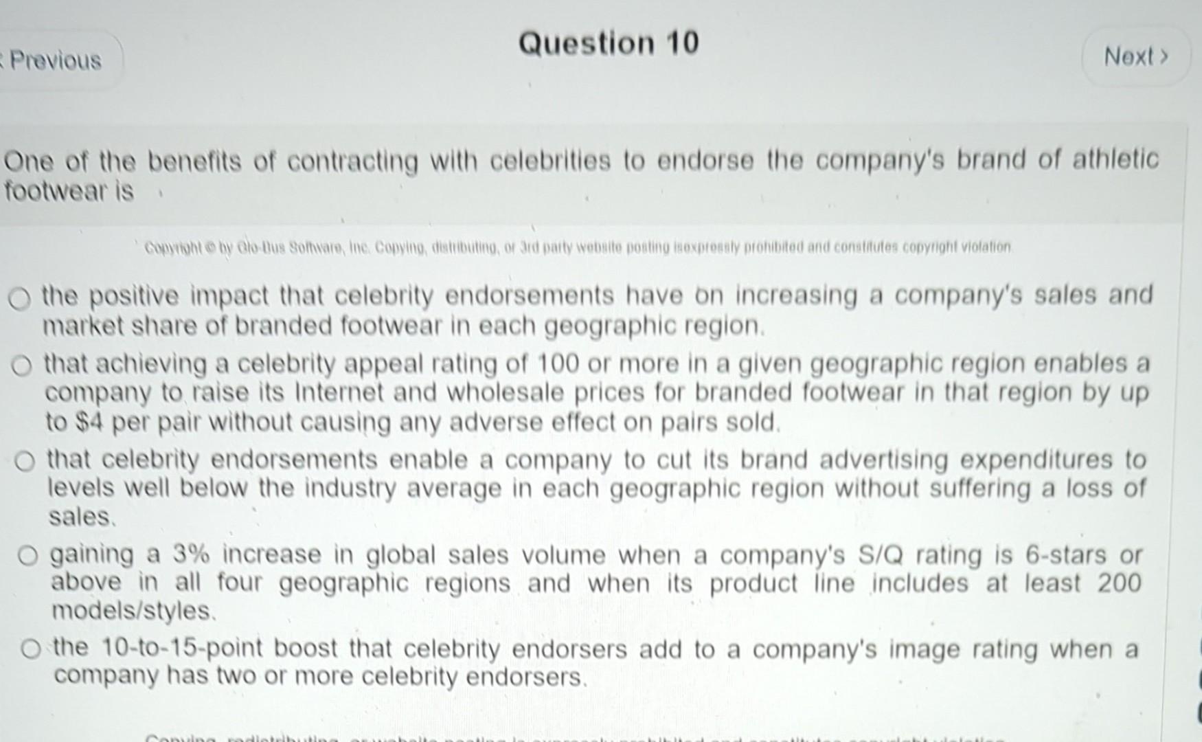 While contracting with celebrities to endorse a