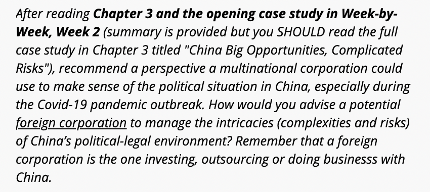 After reading Chapter 3 and the opening case