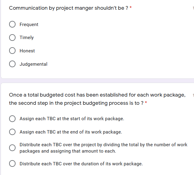 Communication by project manger shouldn't be ? *