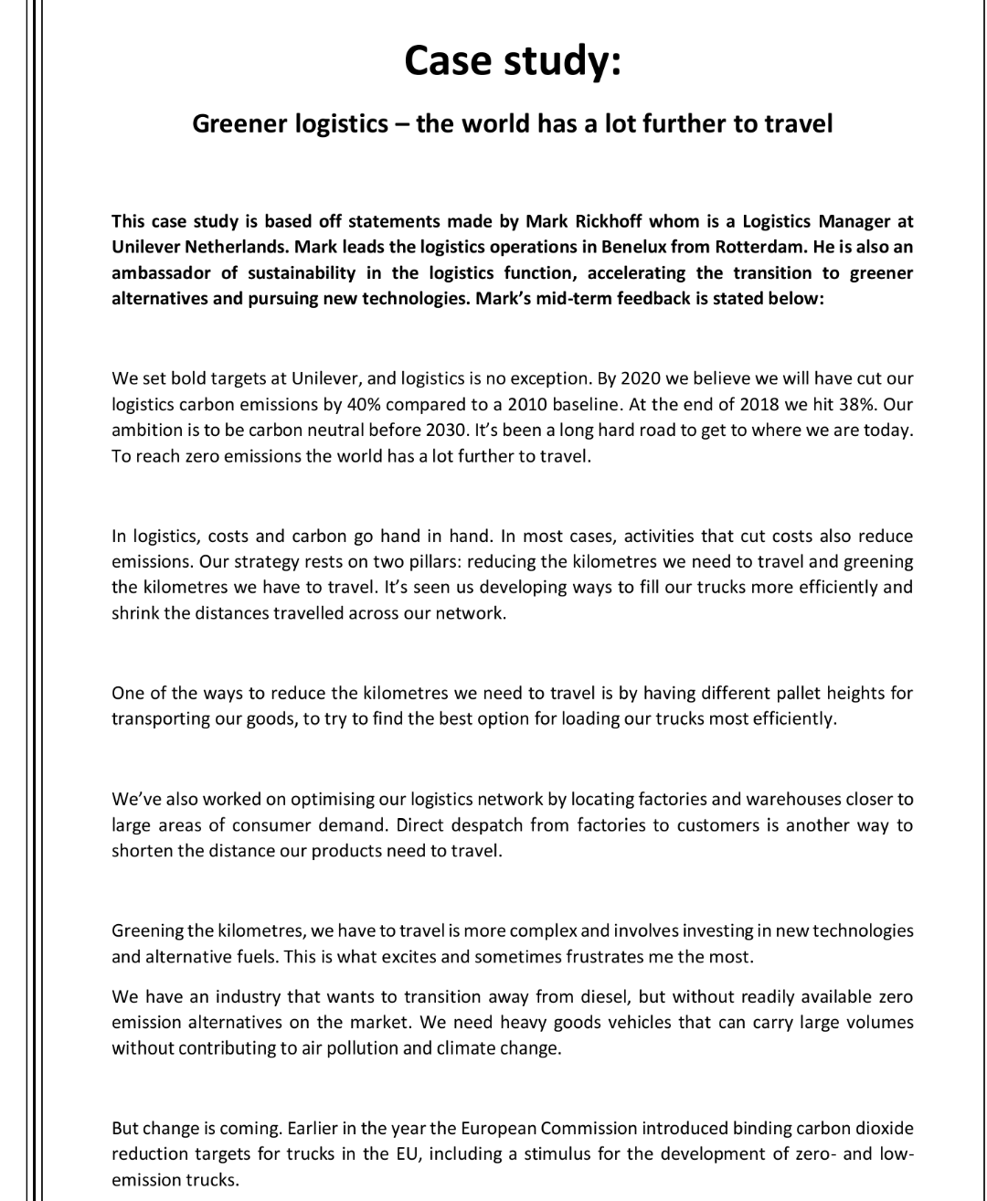 Supply chain management diclaimer: The