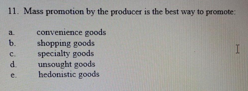 subject - marketing concept question 10 question