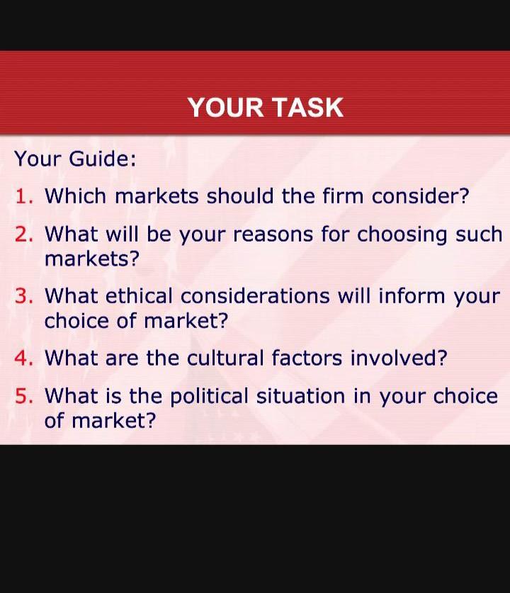 YOUR TASK OPRODEM ENTERPRISE is a manufacturing