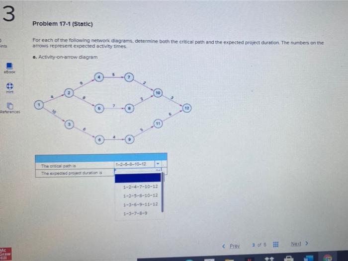3 Problem 17-1 (Static) For each of the following