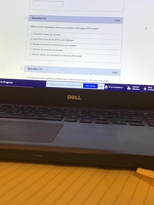 Question 12 1 pts Which of the following is not a