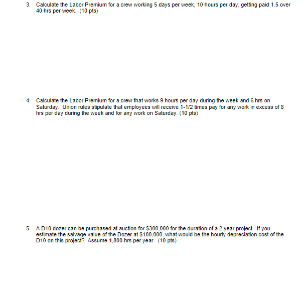 Labor and Equipment Rate calculations Use the
