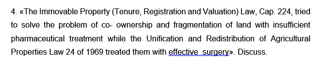 4. The Immovable Property (Tenure, Registration