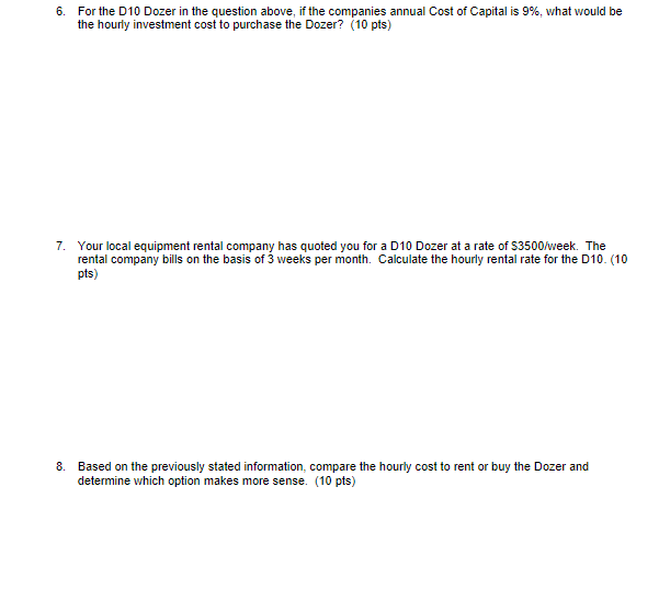 Labor and Equipment Rate calculations Use the