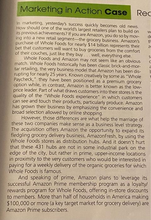 Marketing in Action Case Rec S In marketing,