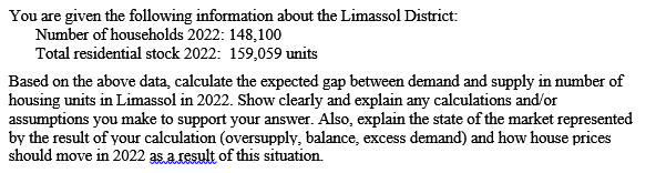 You are given the following information about the