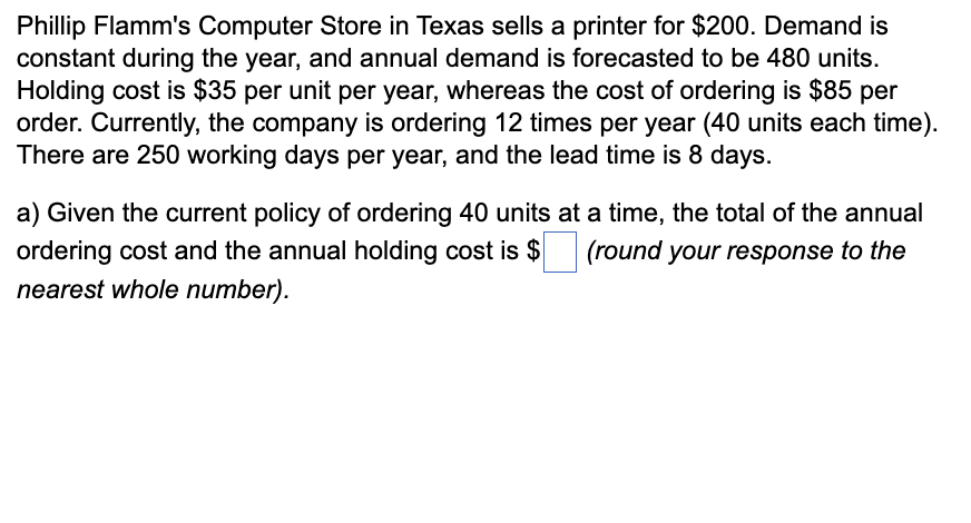 Phillip Flamm's Computer Store in Texas sells a
