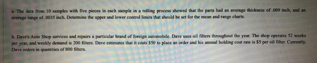 a. The data from 10 samples with five pieces in
